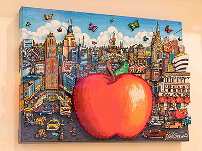 Charles Fazzino Walentowski Ausstellung 2019 Apfel Apple