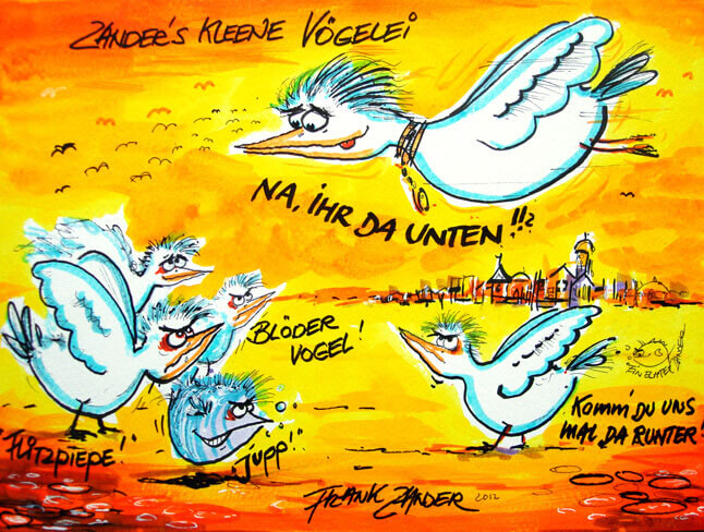 frank zander art kunst walentowsi comic vögel