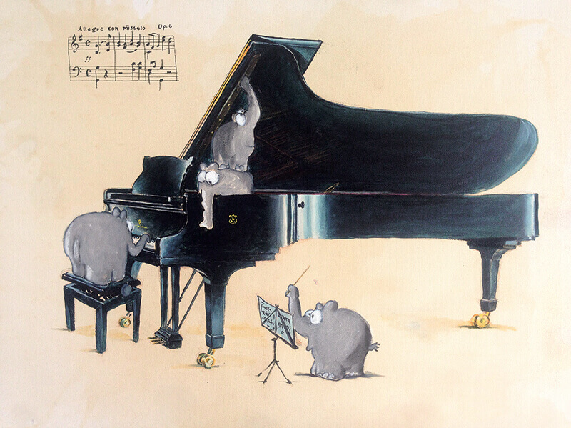 Otto Waalkes Kunst Art Walentowski ottifant klavier