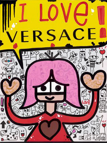 honk art juergen kadel i love versace 60x80cm