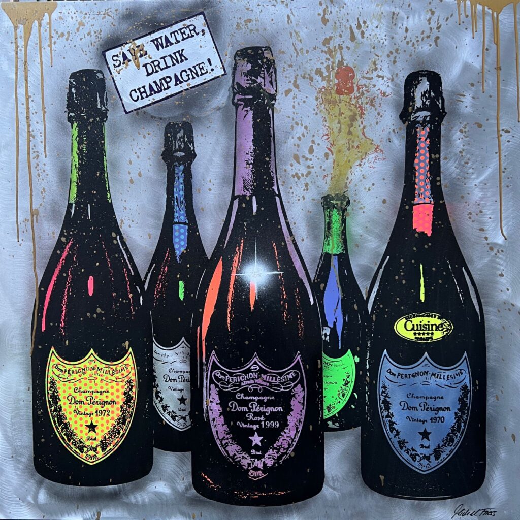 michel friess save water drink champagne 100x100 walentowski galerien